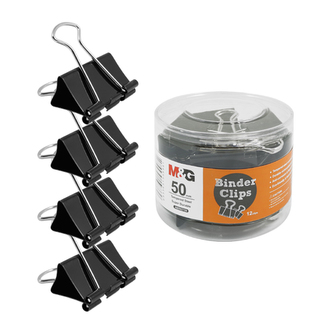 Klip Binder M&G - čierny (50 mm), bal.12 ks