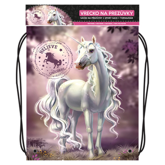 Vrecko na prezuvky s potlačou - Seria 4 - Believe in Unicorns