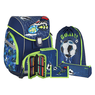 Školní aktovka - 6-dílný set, PRO LIGHT PREMIUM 3D Football Goal, LED