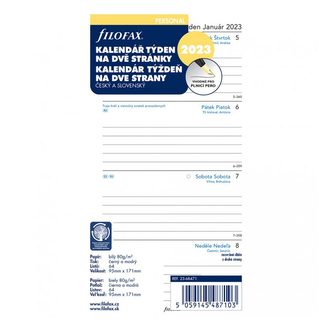 Kalendár osobný 2023, týždeň/ str, linky ČJ+SJ