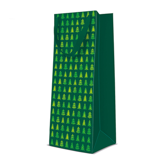 Dárková taška PAW Reflex Trees Green, bottle - 12x37x10 cm