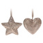 Vánoční ozdoba - PS zlatá, hvězda / srdce 15 cm, 1ks