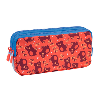 Pouzdro na pera MILAN 3-zipové Net & Lit, růžové