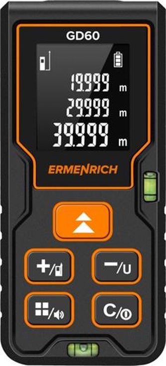 Laserový dálkoměr Ermenrich Reel GD60 - vzdálenost, plocha, objem