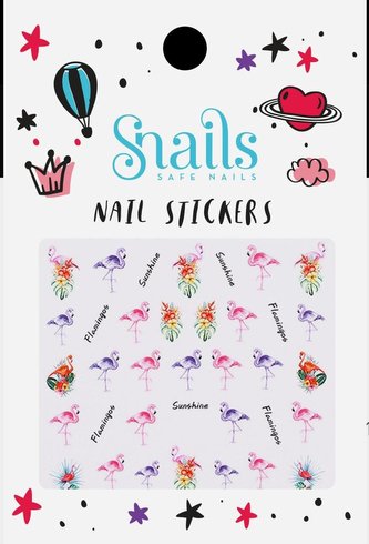Snails Nálepky na nehty - Flamingos
