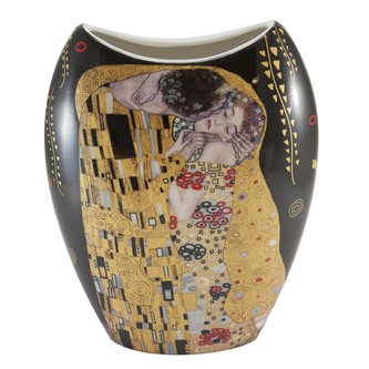HOME ELEMENTS Váza 20 cm, Klimt, Polibek tmavý
