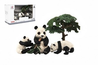 Zvířátka safari ZOO 10cm sada plast 4ks panda 2 druhy v krabičce 22x13x9,5cm