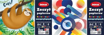 Zeszyt papierów kolor. samoprzylep. A4/8K (10szt)