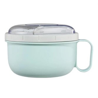 Dóza XAVAX To Go na svačinu/oběd, s příborem, 1100 ml, pastelová modrá/šedá