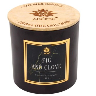 ARÔME Svíčka 400 g s dřevěným knotem a víčkem, Fig and Clove