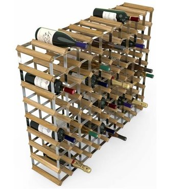 Stojan RTA na víno 90 lahví, světlý dub – pozinkovaná ocel / rozložený