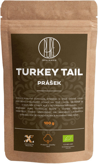 BrainMax Pure Turkey Tail (Coriolus) prášek, BIO 100g BrainMax Pure Turkey Tail (Coriolus) prášek, BIO 100g