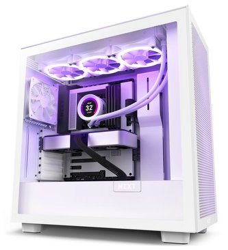 NZXT skříň H7 Flow edition / ATX / 2x 120 mm fan / USB-C / 2x USB / prosklená bočnice / mesh panel / bílá