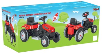 Traktor elektrický červený na batérie