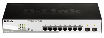 D-Link DGS-1210-10P 10-port Gigabit Smart+ PoE Switch, 8x GbE PoE+, 2x SFP, PoE 65W, fanless