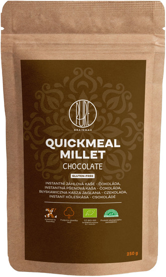 BrainMax Pure QuickMeal, Jáhlová kaše s čokoládou, BIO, 250 g