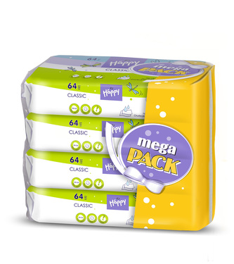 Bella Baby Happy Classic vlhčené ubrousky 4x 64 ks