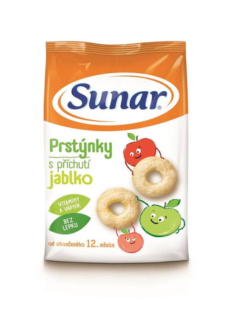 Sunar Prstýnky s jablečnou příchutí pro první zoubky 50 g