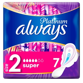 Always Platinum Super Hygienické vložky s křidélky 7 ks Always Platinum Super Hygienické vložky s křidélky 7 ks