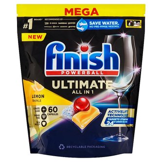 Finish Ultimate All in 1 kapsle do myčky nádobí Lemon Sparkle 60 ks