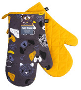 Kuchyňské bavlněné rukavice - chňapky FLUFFY FRIEND pejskový motiv 100% bavlna 19x30 cm Essex
