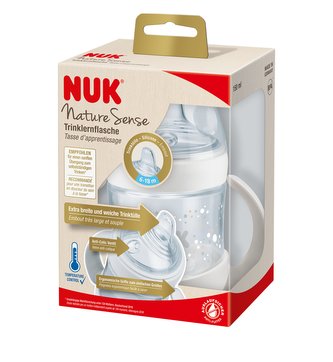 NUK lahvička na učení s kontrolou teploty bílá 150 ml NUK lahvička na učení s kontrolou teploty bílá 150 ml