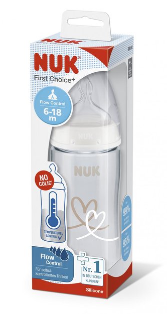 NUK First Choice+ láhev s kontrolou teploty bílá 300 ml NUK First Choice+ láhev s kontrolou teploty bílá 300 ml