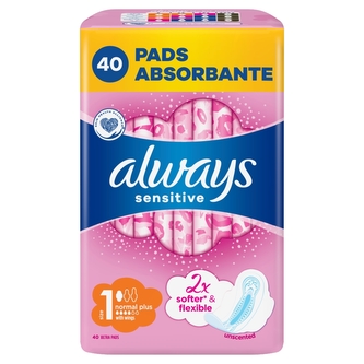 Always Ultra Sensitive Normal Plus vložky s křidélky 40 ks Always Ultra Sensitive Normal Plus vložky s křidélky 40 ks