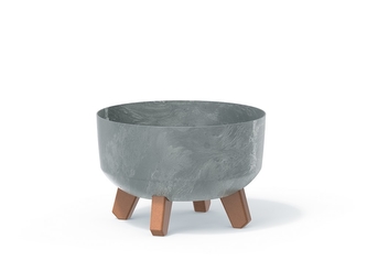 Květináč Gracia Low Beton Efect 23,5 cm, šedý