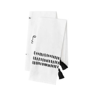 Sada kuchyňských utěrek | MUKHA | s obličeji a střapci | 2 kusy 50x70 cm | AW22 837987