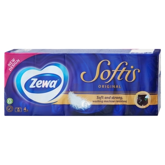 Zewa Softis Original 4vrstvé papírové kapesníky 10× 10 ks