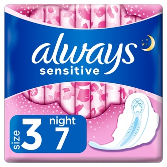 Always Ultra Sensitive Night vložky s křidélky 7 ks