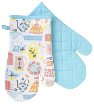 Kuchyňské bavlněné rukavice - chňapky AMELIA modrá, 100% bavlna 19x30 cm Essex