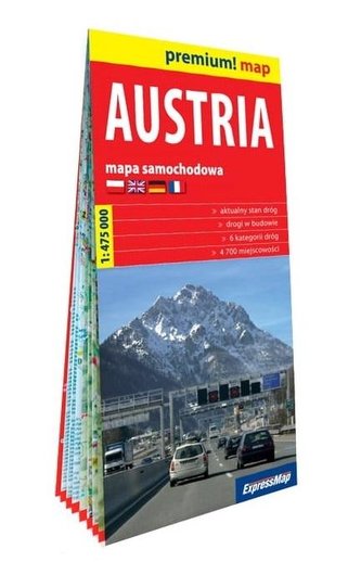 Premium! map Austria. Mapa samochodowa 1:475 000