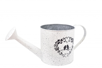 Plechový květináč konvička Love birds 12x30x12,5 cm