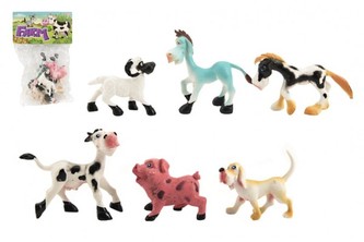 Zvířátka domácí farma plast 8-10cm 6ks v sáčku