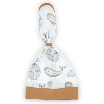 Kojenecká bavlněná čepička-šátek Nicol Miki - velikost 56/62