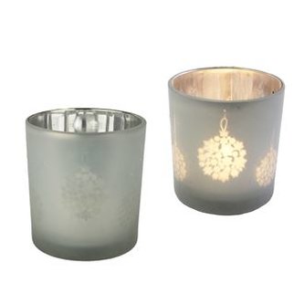 skleněný svícen bílý S0028 II. jakost