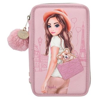 Penál 3 patra s výbavou Top Model, Růžový, Hayden a corgi v Paříži