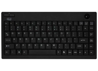 Adesso WKB-3100UB/ bezdrátová klávesnice 2,4GHz/ mini/ trackball/ USB/ černá/ US layout