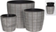 Květináče z umělého ratanu sada 3 ks, šedá