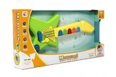 Kytara plast 42cm na baterie se zvukem se světlem v krabici 47x23x7cm