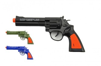 Pistole kolt plast 22cm na baterie se zvukem 3 barvy
