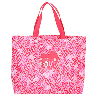 Taška Top Model, Růžová, se vzorem srdcí