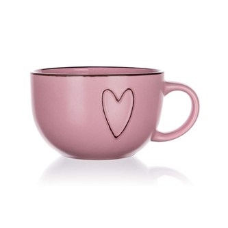 BANQUET Hrnček keramický jumbo HEART 730 ml, ružový