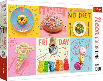 Sladký týždeň: Puzzle Neon Color Line/1000 dielikov