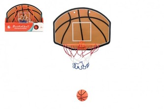 Koš na basketbal s doplňky 34x25 plast průměr 19cm v krabičce 34x25x7,5cm