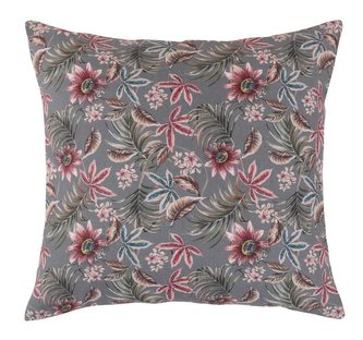 Polštářek DITA - mučenka - vínová, šedá - 45x45 cm