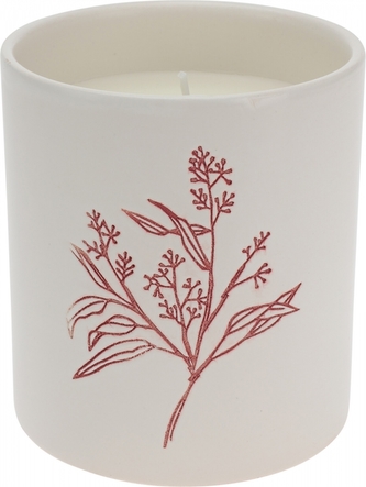 Vonná svíčka v keramice s dřevěným víčkem, růžová 10x9 cm