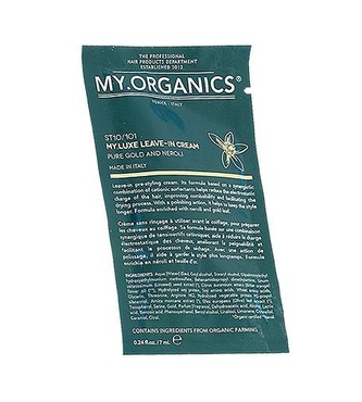 My.Organics My.Luxe Hair Leave-In Cream Gold And Neroli pH 4.0 - 5.0 exkluzivní přírodní bezoplachový krém se zlatem a neroli 7 ml vzorek